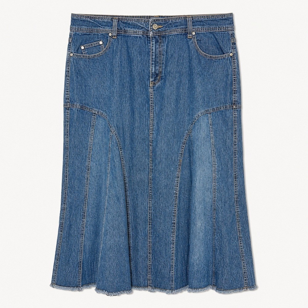 Vintage Goddess Y2K Denim A Line Skirt Womens 26 Retro Skater Girl Grunge Urban